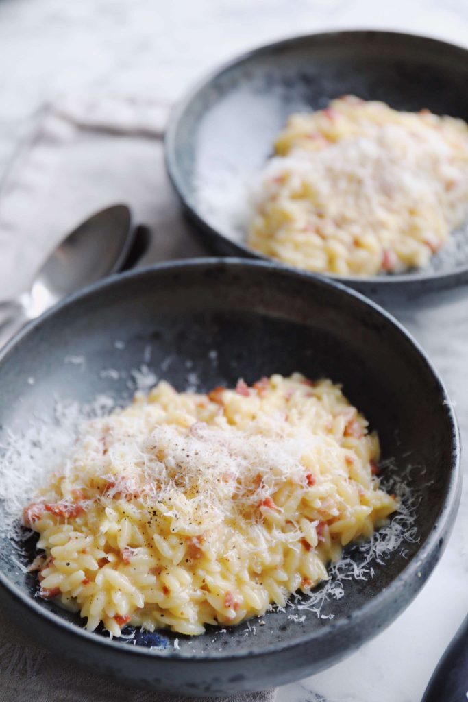 Orzo carbonara