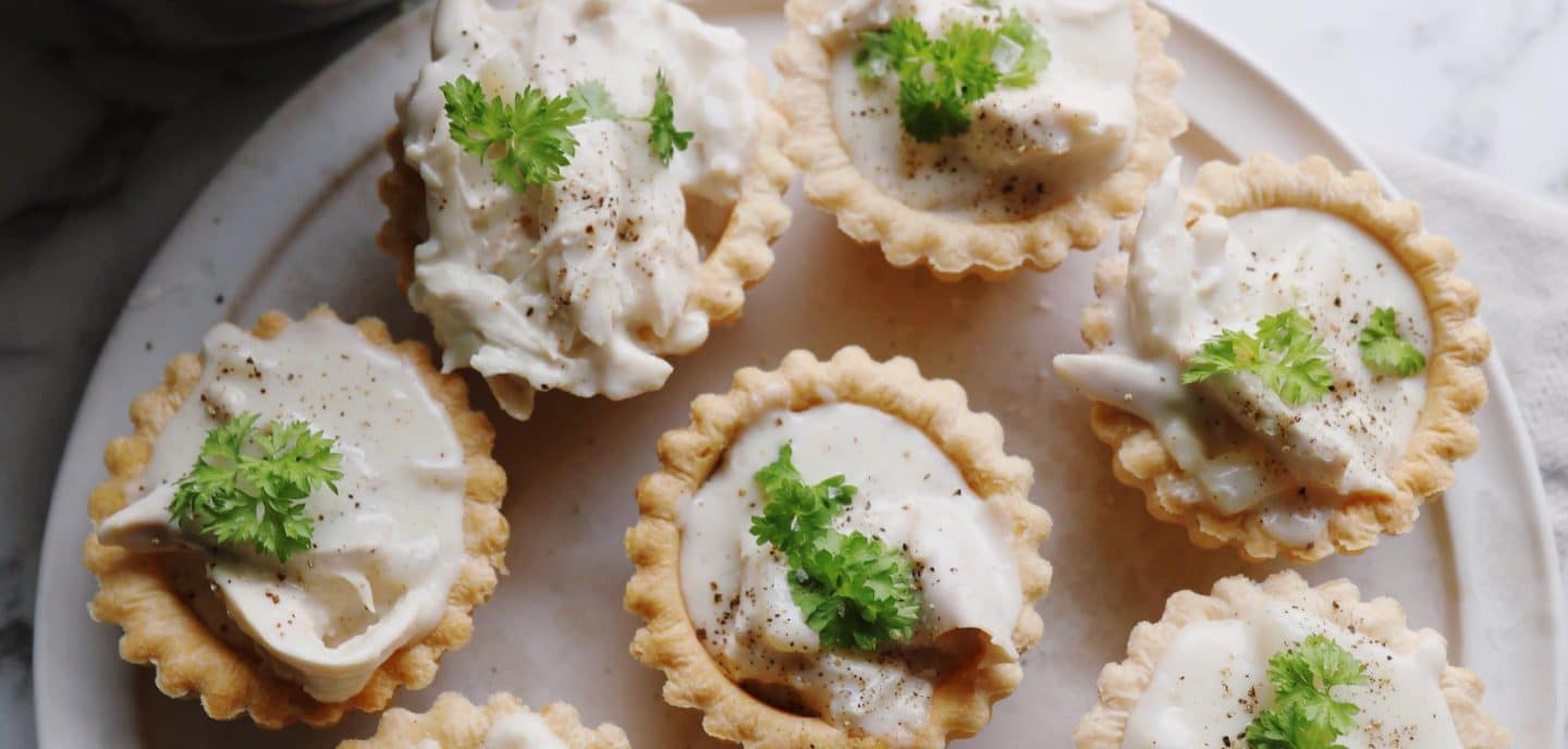 Tarteletter med høns i asparges