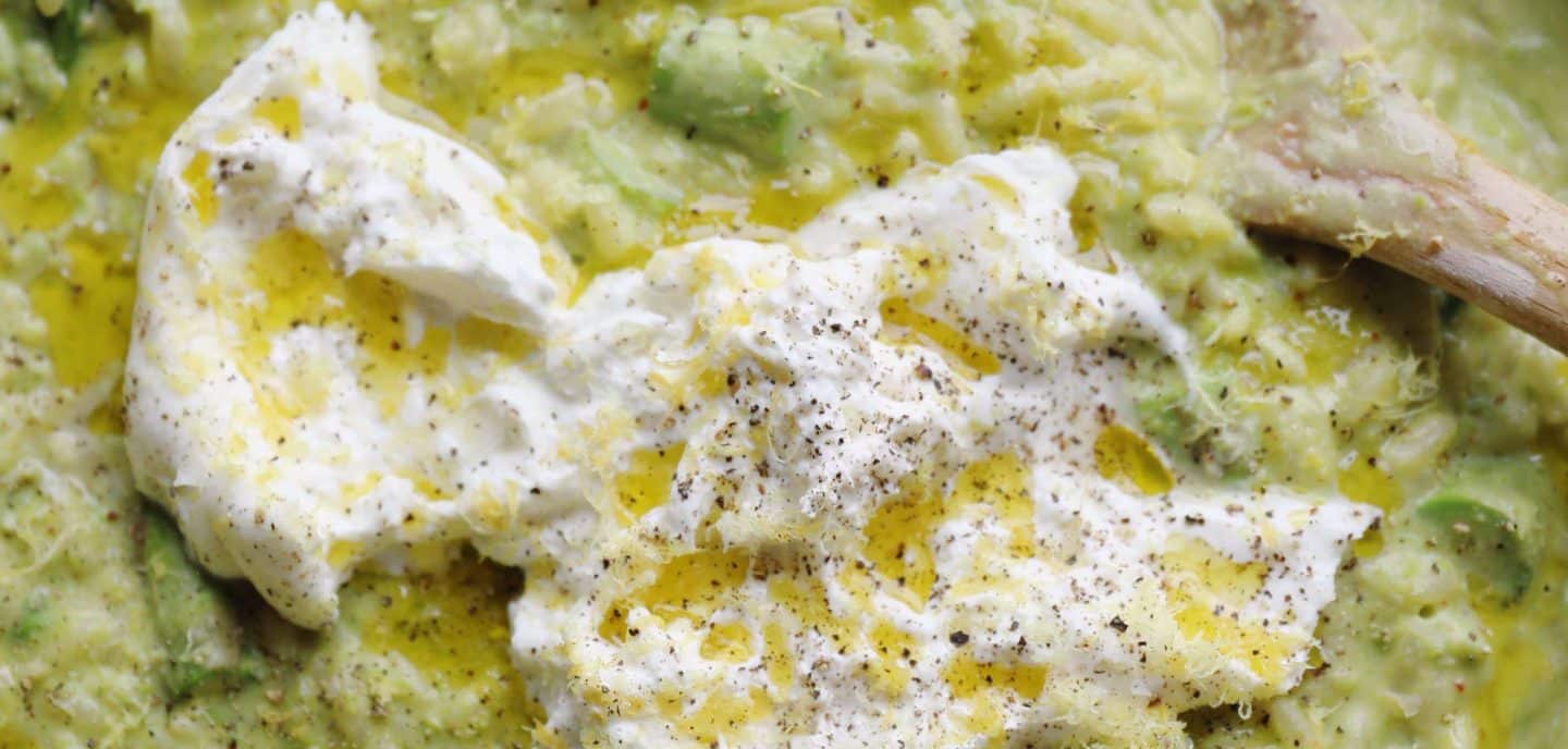 Orzo med asparges og burrata