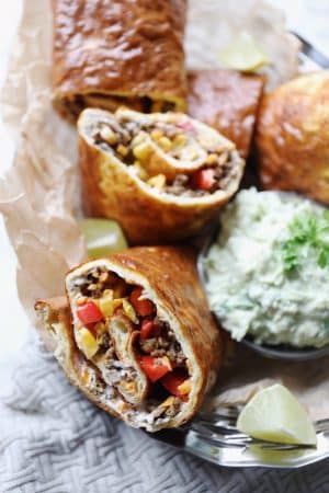 Hytteost wrap med oksekød