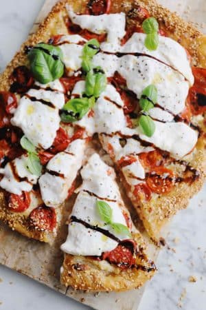 Rispapirtærte med tomater