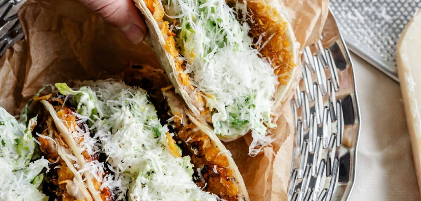 Crispy Chicken Cæsar Tacos