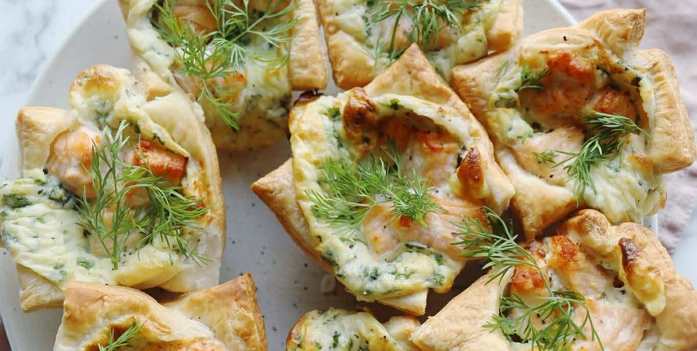 Laksemuffins med butterdej