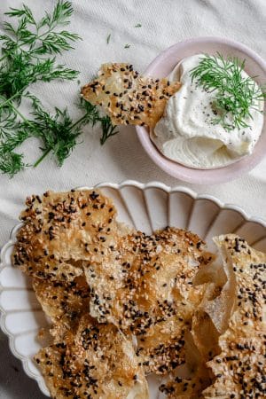 Sprøde rispapir chips