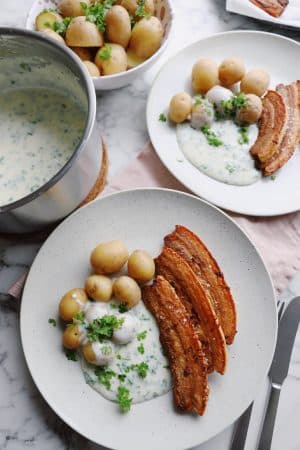 Stegt flæsk med persillesovs