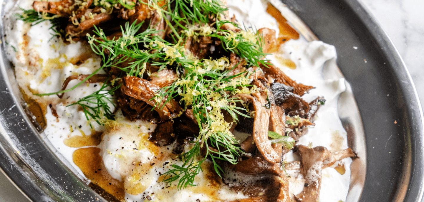 Burrata med stegte kantareller