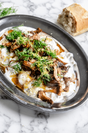 Burrata med stegte kantareller
